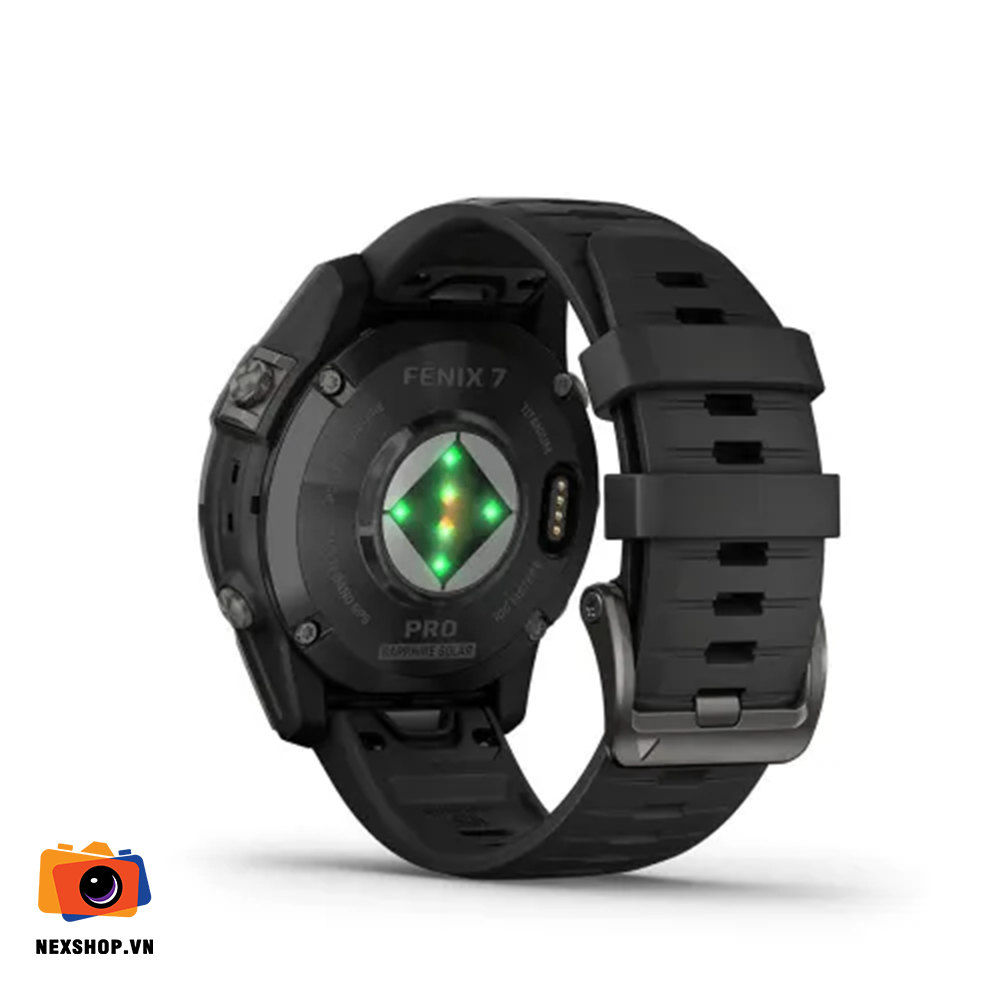 Đồng Hồ Fenix 7 Pro, Sapphire Solar, Vỏ xám Carbon, Viền Titanium, Dây Đen/ Xám | Hàng chính hãng