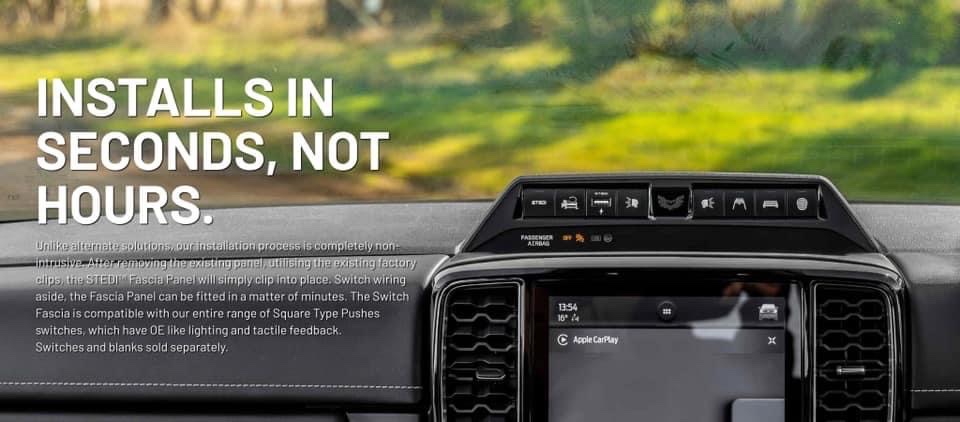 Bảng công tắc bổ sung gắn táp lô cho FORD RANGER & EVEREST NextGe - thiết kế và phụ kiện