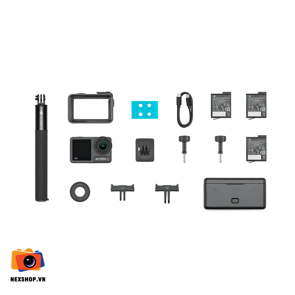 DJI Osmo Action 4 Adventure Combo Chính hãng - 4K/60fps, chống nư - thiết kế và phụ kiện