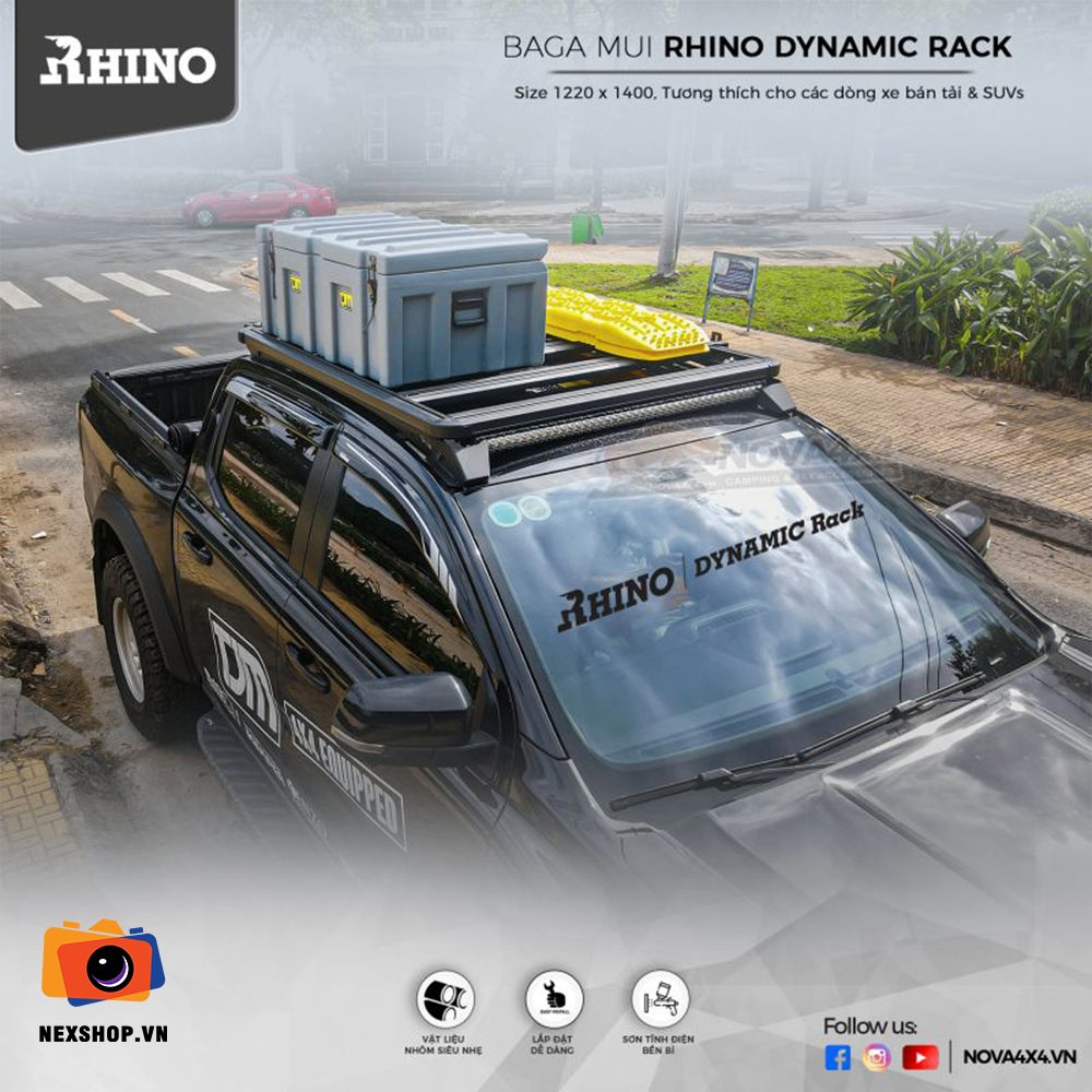 BAGA MUI RHINO DYNAMIC RACK BẰNG NHÔM CHO XE SUVS