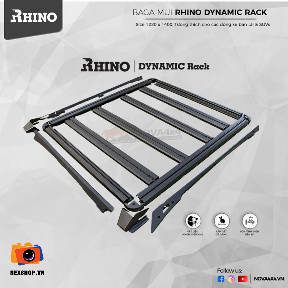 Baga Mui Rhino Dynamic Rack Nhôm Cho Xe Bán Tải | Chính Hãng - thiết kế và phụ kiện