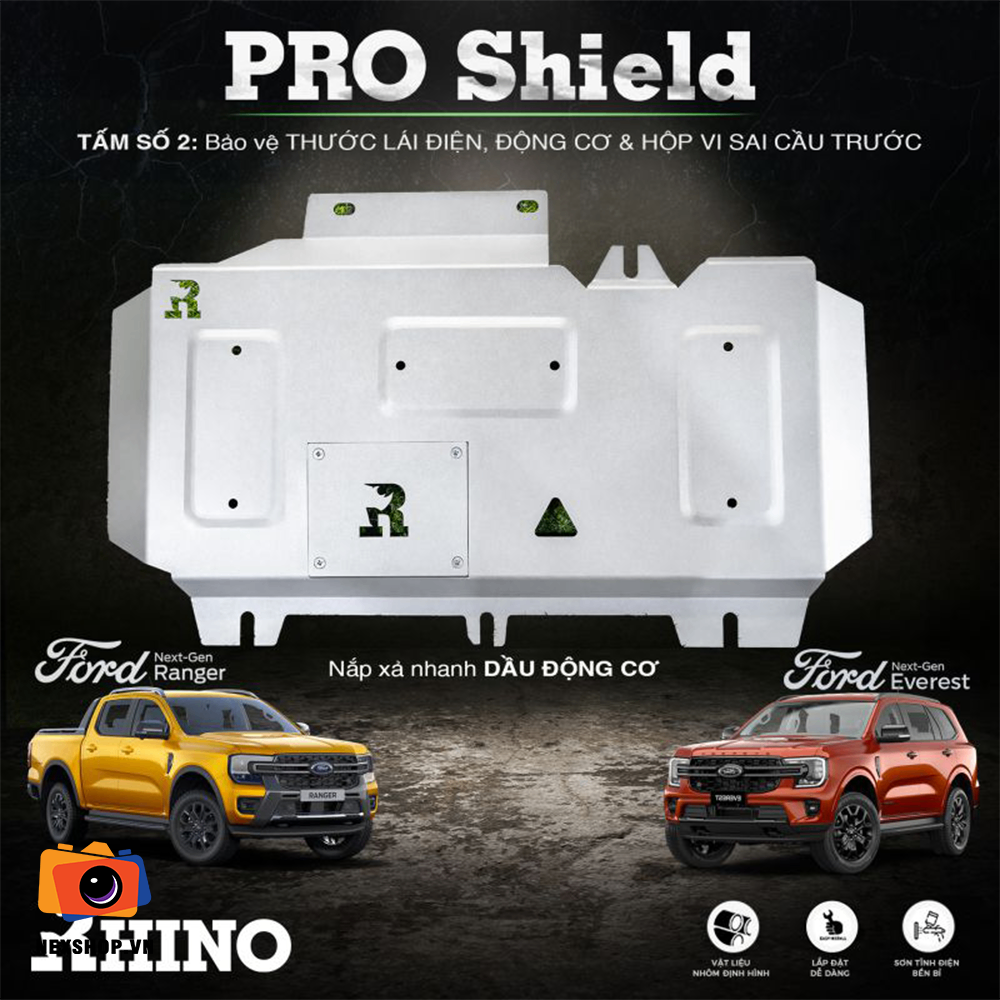 BỘ GIÁP BẢO VỆ GẦM BẰNG NHÔM RHINO PRO SHIELD CHO XE FORD EVEREST 2023+