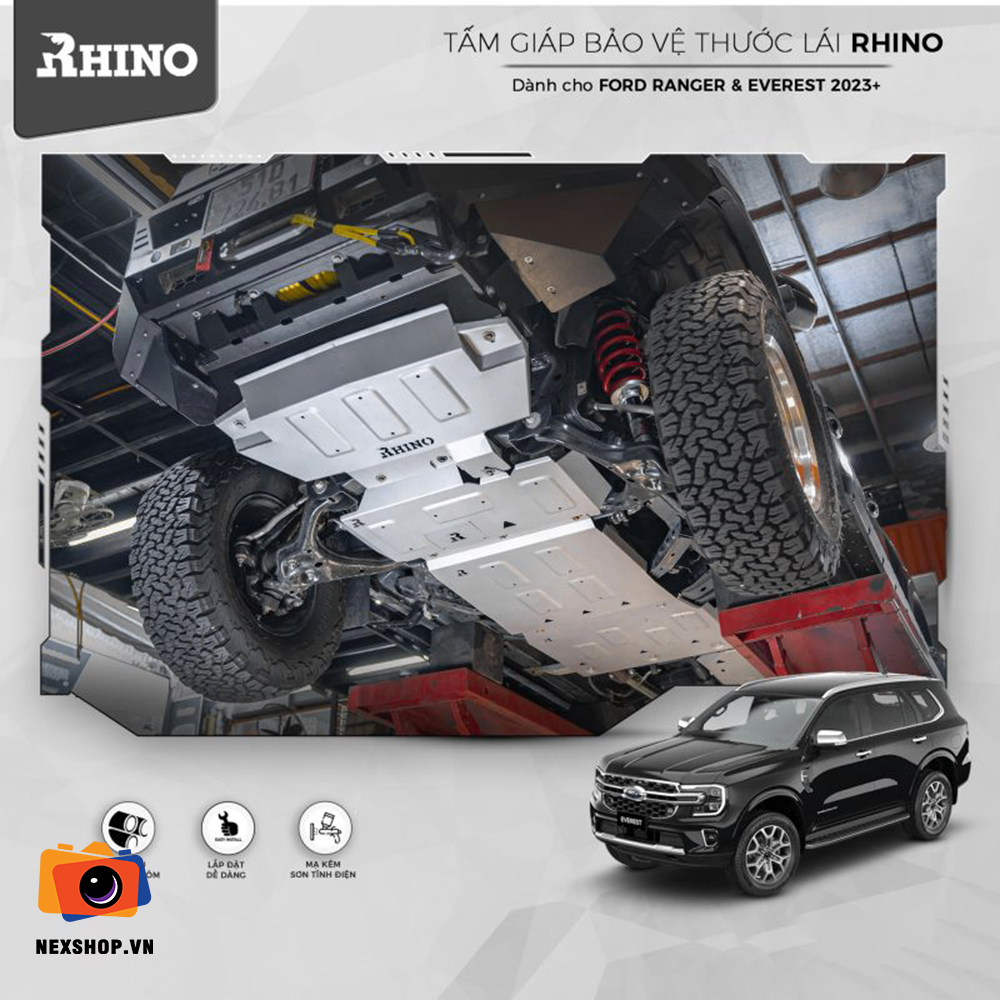 TẤM GIÁP BẢO VỆ BỘ PHẬN THƯỚC LÁI XE FORD RANGER & EVEREST 2023+