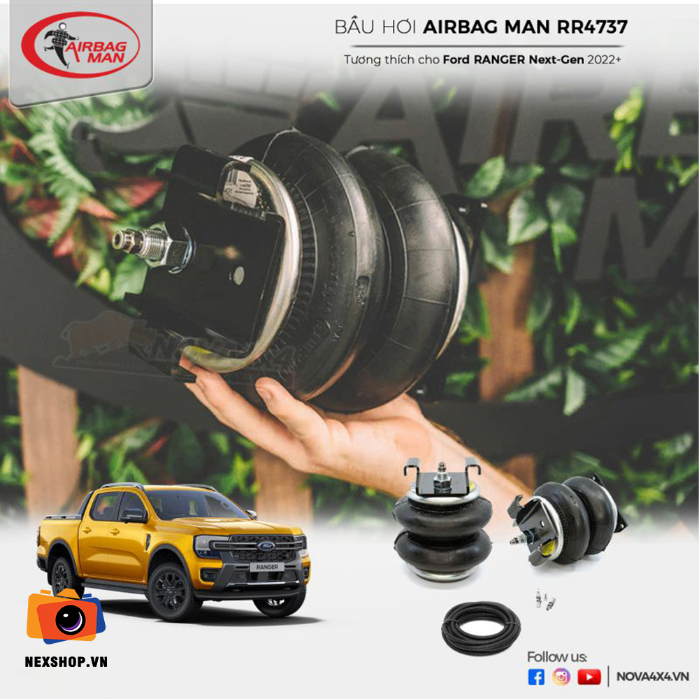 Bầu hơi Airbag Man RR4737 cho Ford Ranger Next-Gen 2022+ | Chính - cấu hình hộp sạc
