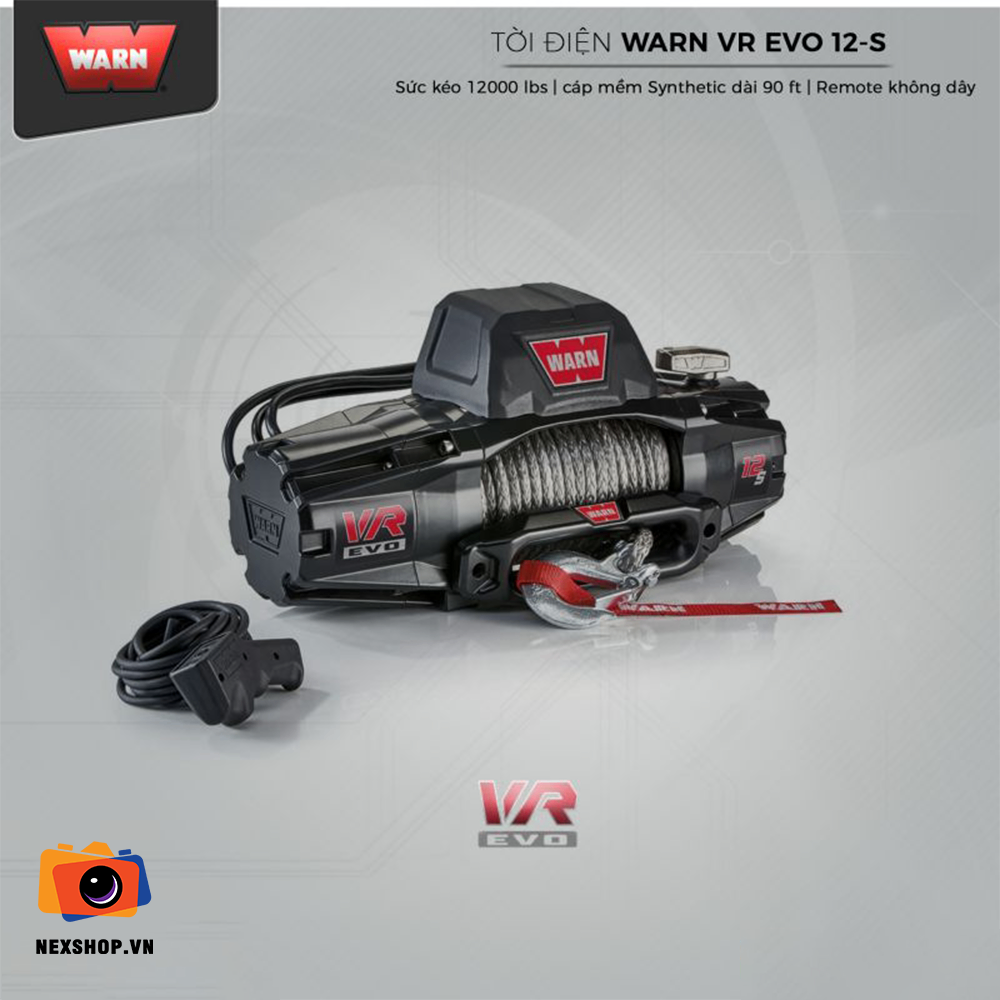 TỜI ĐIỆN WARN VR EVO 12-S – CÁP MỀM SYNTHETIC 103255