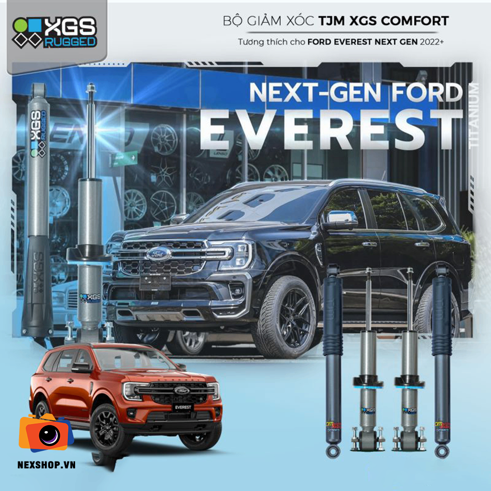 SET GIẢM XÓC TJM XGS CHO FORD EVEREST NEXT GEN 2023+