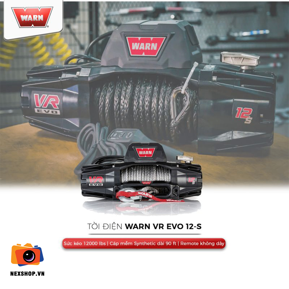 TỜI ĐIỆN WARN VR EVO 12-S – CÁP MỀM SYNTHETIC 103255