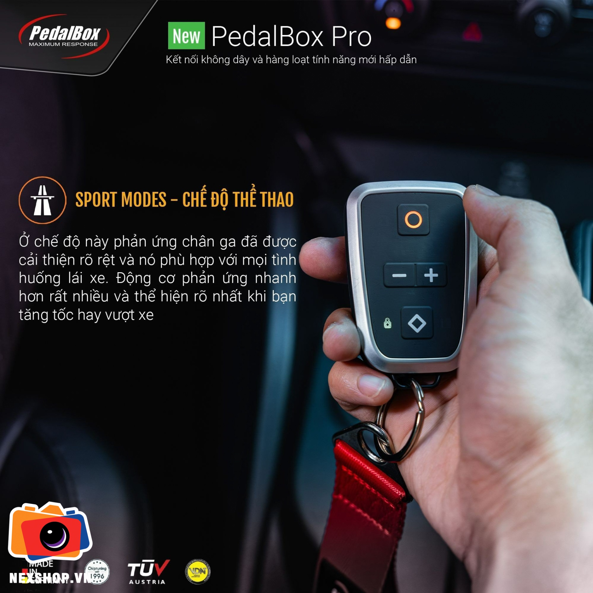 CHIP CHÂN GA THẾ HỆ MỚI PEDALBOX PRO | Chính hãng NexShop - cấu hình hộp sạc