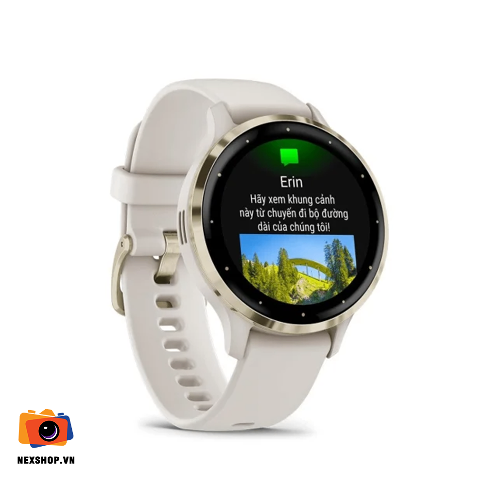 Đồng hồ Garmin Venu 3S 41mm trắng ngà viền vàng | Chính hãng - mặt sau và phụ kiện đi kèm