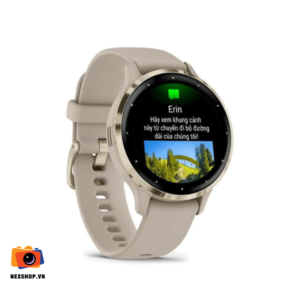 Đồng hồ Garmin Venu 3S 41mm màu Xám cổ điển viền vàng nhạt | Chính hãng