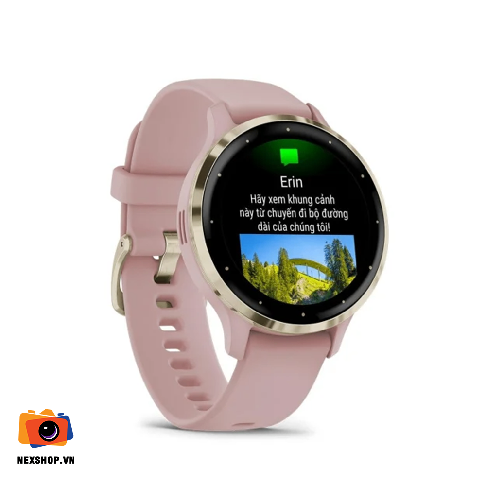 Đồng hồ Garmin Venu 3S 41mm màu Hồng đất viền vàng nhạt | Chính hãng