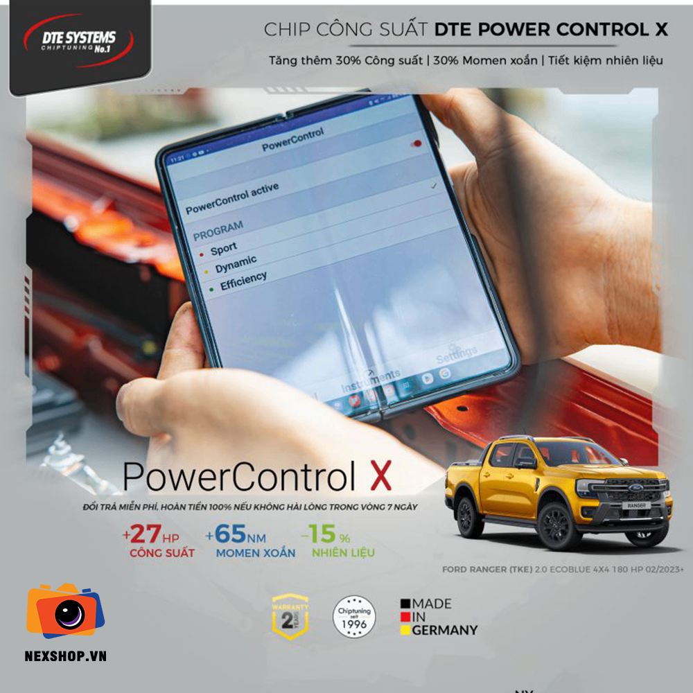 CHIP CÔNG SUẤT DTE POWERCONTROL X CHO FORD RANGER NEXT-GEN 2023+