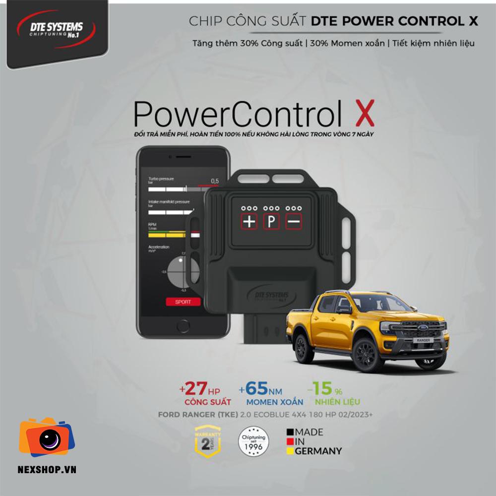 CHIP CÔNG SUẤT DTE POWERCONTROL X CHO FORD RANGER NEXT-GEN 2023+