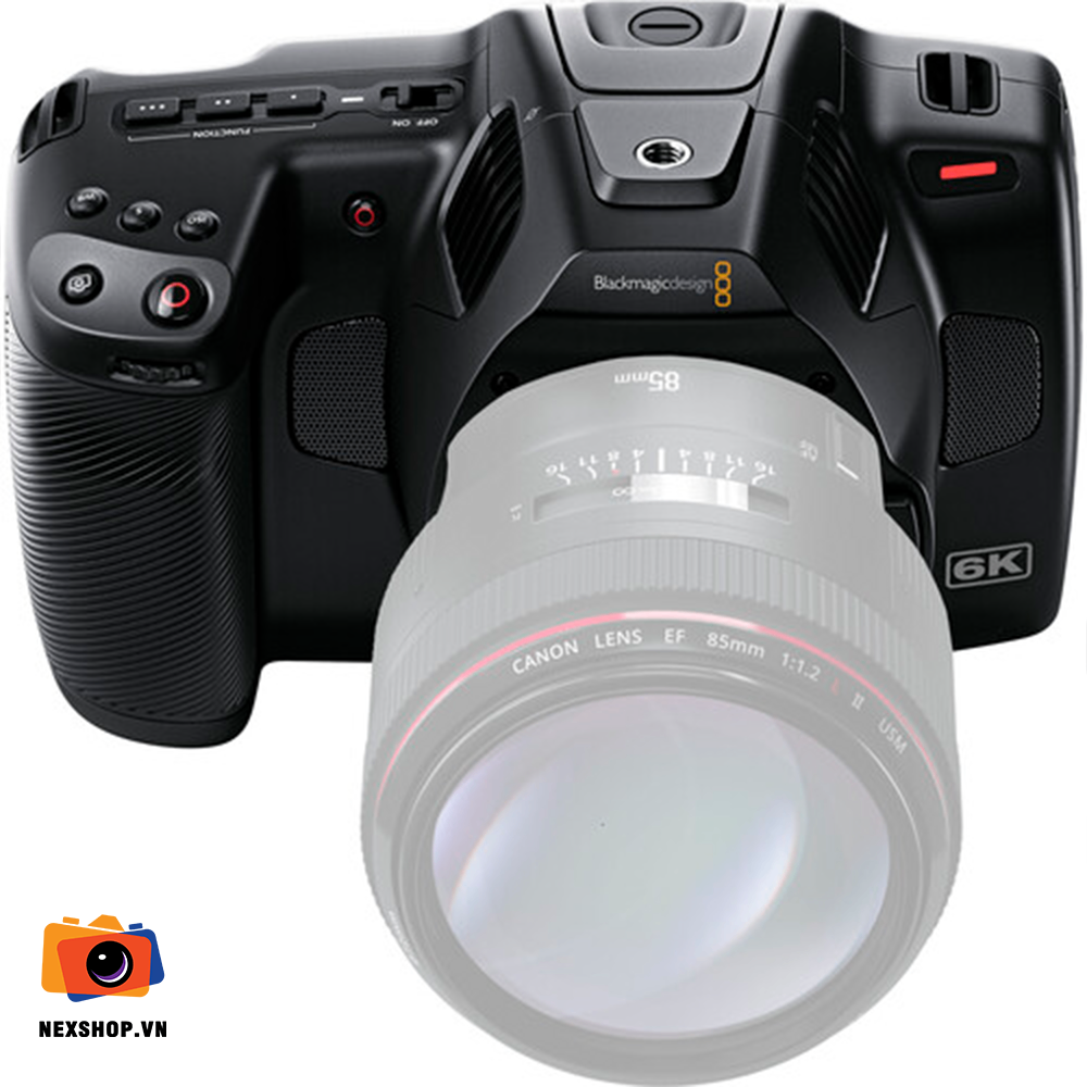 Blackmagic Pocket Cinema Camera 6K Pro (Canon EF) | Chính hãng - mặt sau và phụ kiện đi kèm