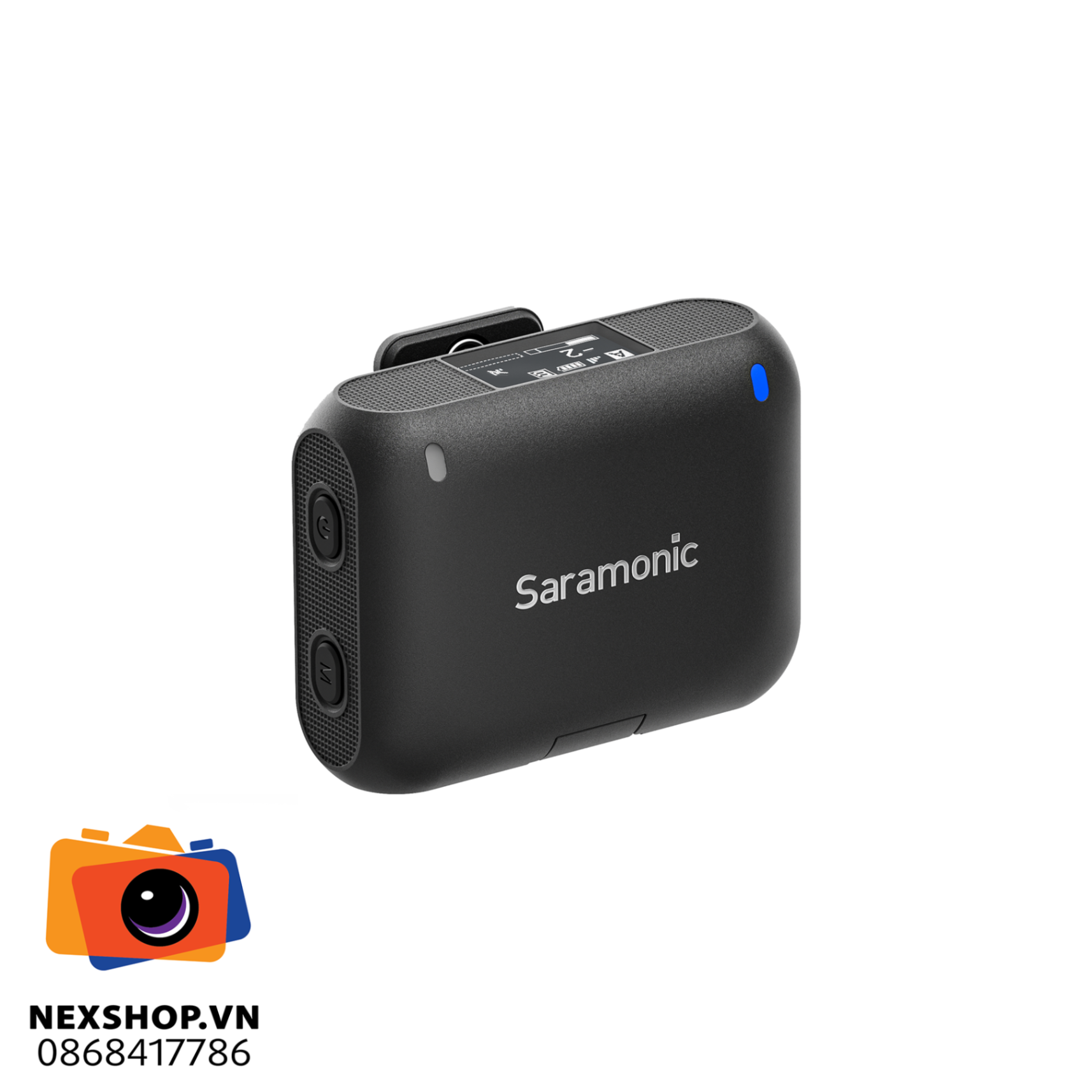 Micro Saramonic Blink500 B2+ Không Dây | Chính Hãng - mặt sau và phụ kiện đi kèm