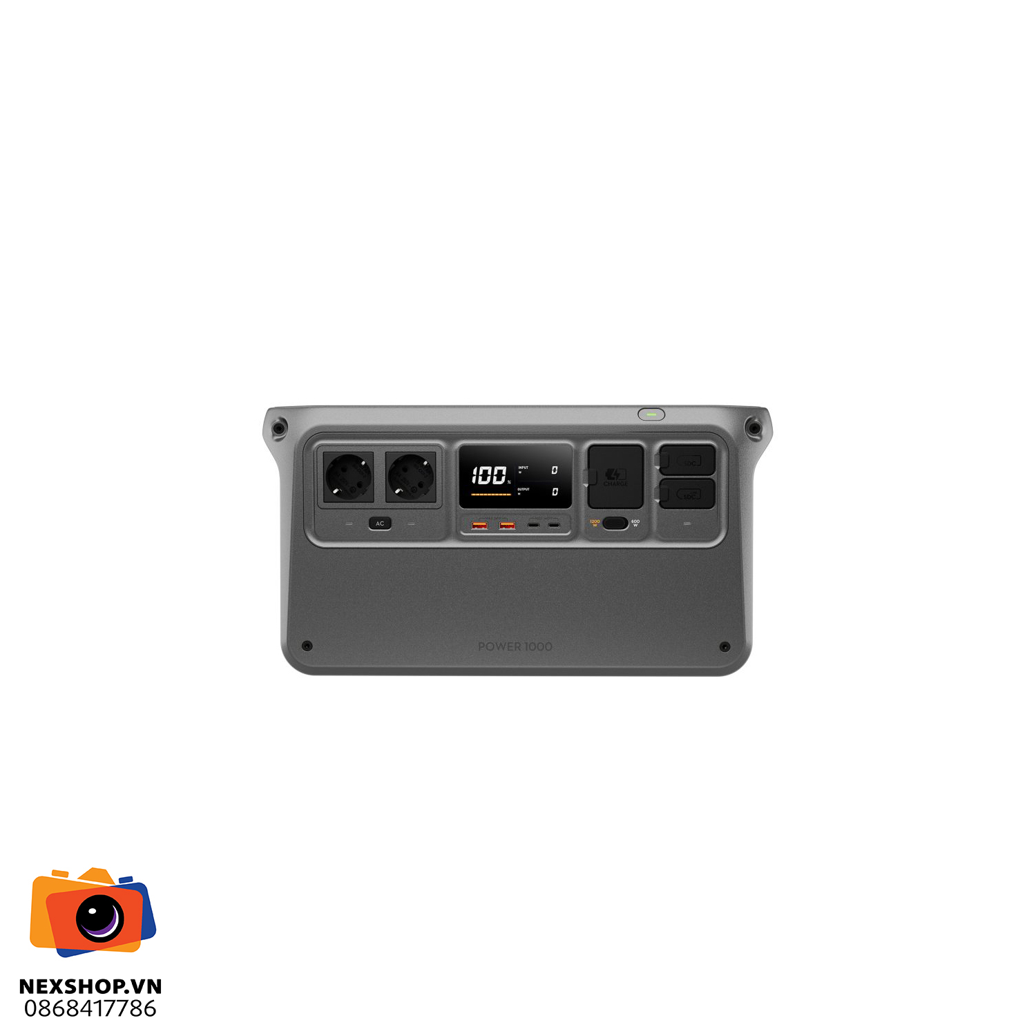 DJI Power 1000 | Trạm năng lượng DJI chính hãng, công suất 1000W - mặt sau và phụ kiện đi kèm