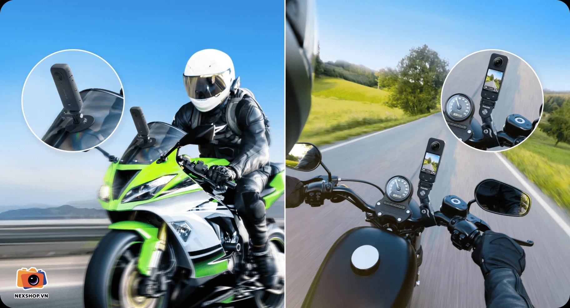 Insta360 Motorcycle Bundle | Gói phụ kiện chính hãng - khả năng kết nối thiết bị