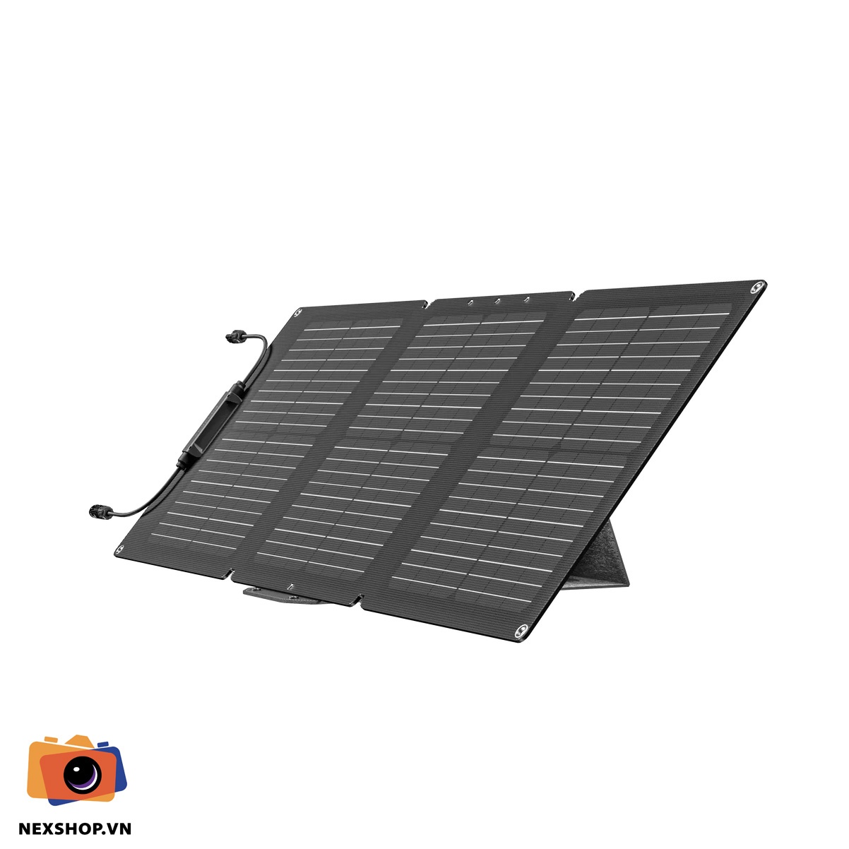 Tấm EcoFlow 60W gấp ba lá với dây solar và chân đỡ