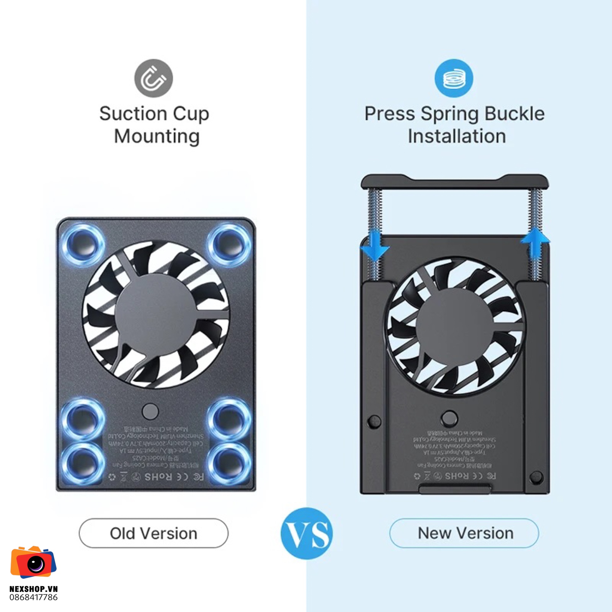 Quạt tản nhiệt Ulanzi cho máy ảnh Sony | Chính hãng - mặt sau và phụ kiện đi kèm