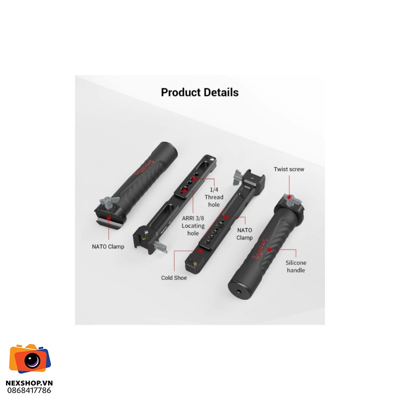 Handgrip 2 Tay SMALLRIG 3027 Cho DJI RS | Chính hãng - mặt sau và phụ kiện đi kèm