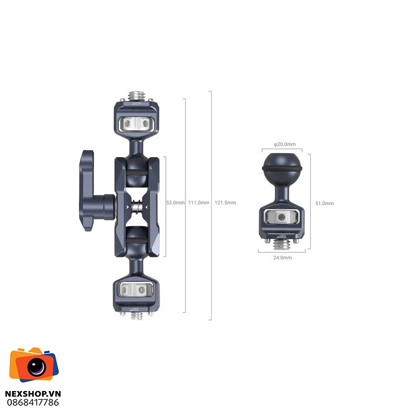 SmallRIG 3874 - Tay Cầm Gập Linh Hoạt 2 Đầu Cầu | Chính Hãng - khả năng kết nối thiết bị