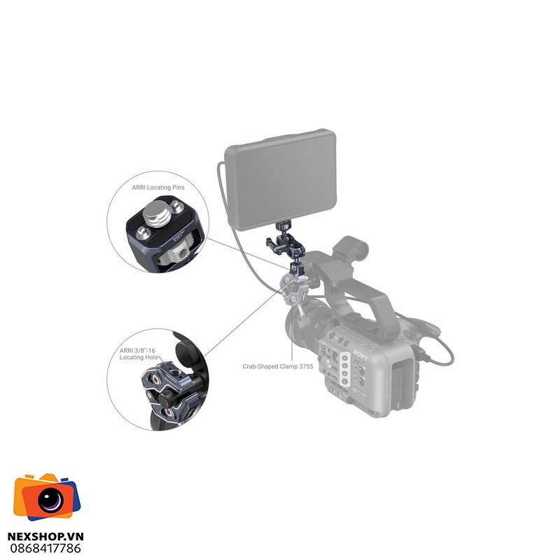 SmallRIG 3874 - Tay Cầm Gập Linh Hoạt 2 Đầu Cầu | Chính Hãng - cấu hình hộp sạc
