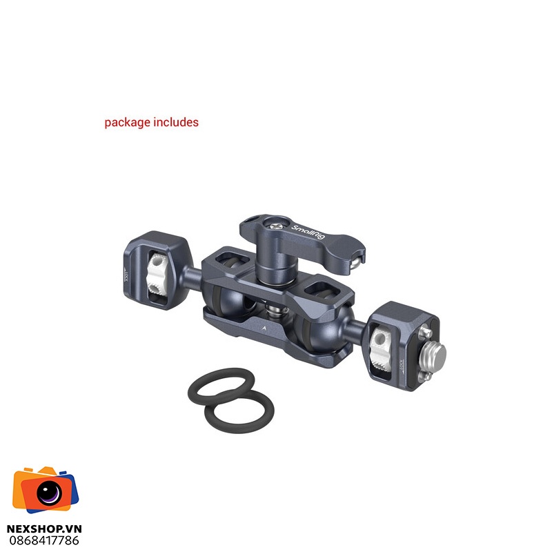 SmallRIG 3874 - Tay Cầm Gập Linh Hoạt 2 Đầu Cầu | Chính Hãng - mặt sau và phụ kiện đi kèm