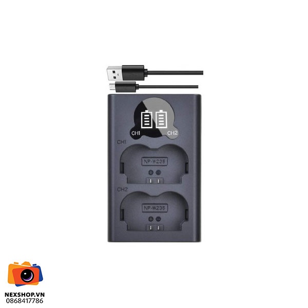 Bộ pin sạc Kingma NP-W235 | 2 pin, 1 cốc sạc | Nhập khẩu | Chính - khả năng kết nối thiết bị