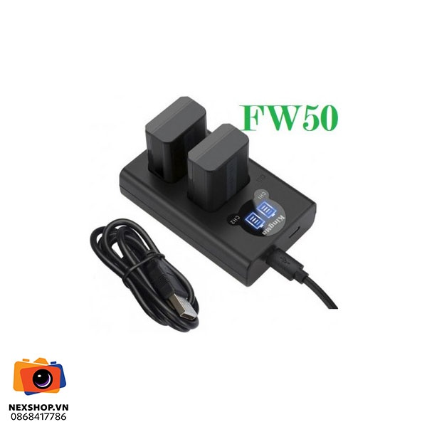 Bộ pin sạc Kingma NP-FW50 | 2 pin, 1 cốc sạc | Chính hãng - thiết kế và phụ kiện