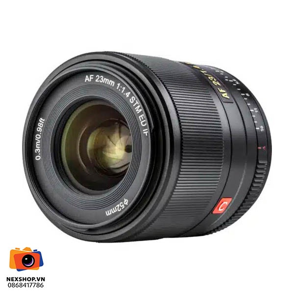 Ống kính Viltrox AF 23mm f/1.4 E for Sony APS-C | Chính hãng - mặt sau và phụ kiện đi kèm