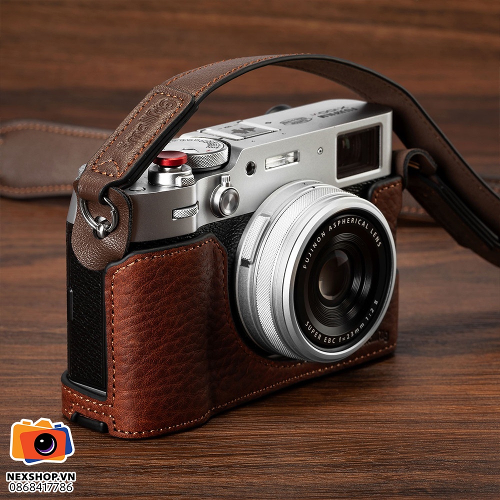 Bao da Leather Half Case Kit for FUJIFILM X100VI | Nâu | Chính hã - khả năng kết nối thiết bị