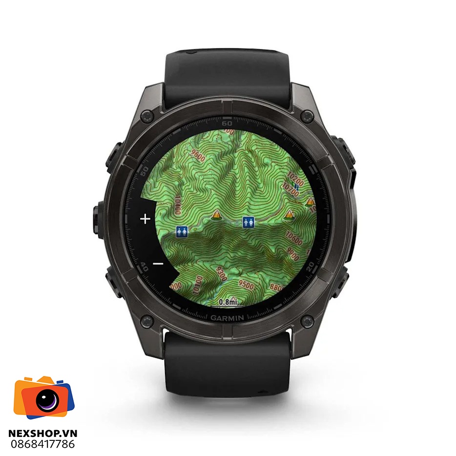 Đồng hồ thông minh Fenix 8 51mm, AMOLED, Sapphire, màu xám Carbon - cấu hình hộp sạc