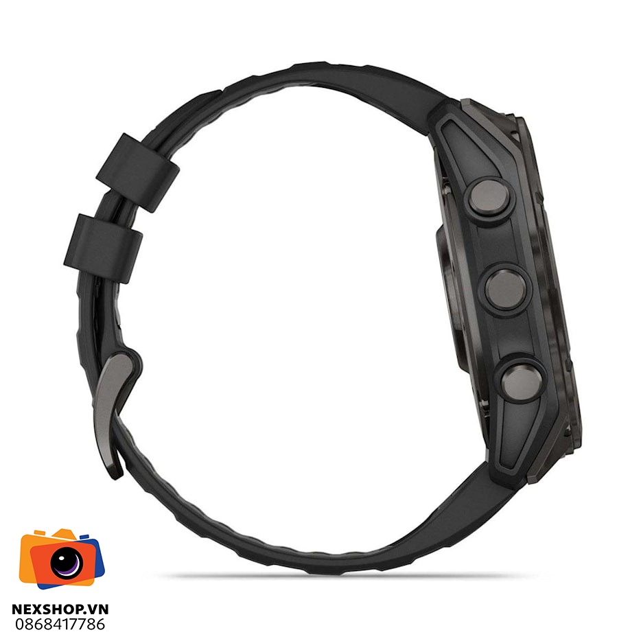 Đồng hồ thông minh Fenix 8 51mm, AMOLED, Sapphire, màu xám Carbon - mặt sau và phụ kiện đi kèm