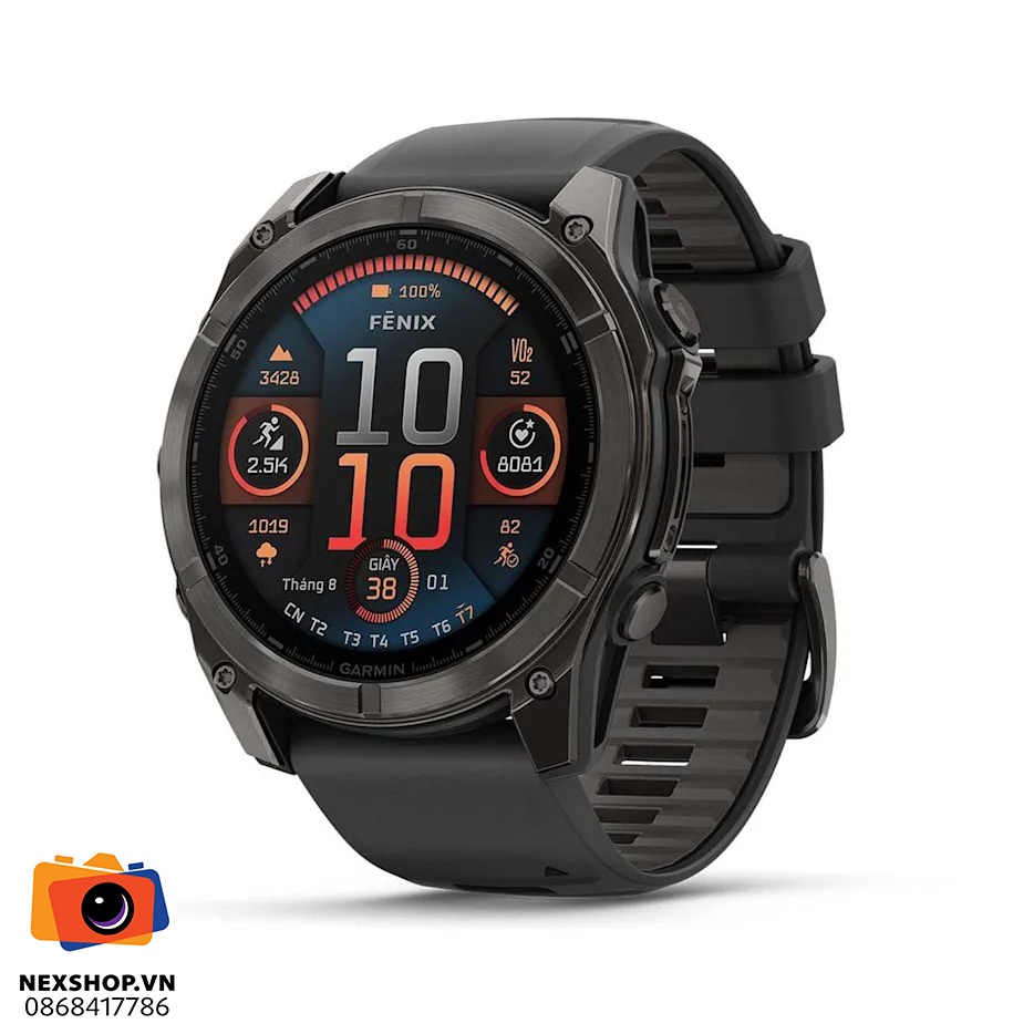 Đồng hồ thông minh Fenix 8 51mm, AMOLED, Sapphire, màu xám Carbon - thiết kế và phụ kiện