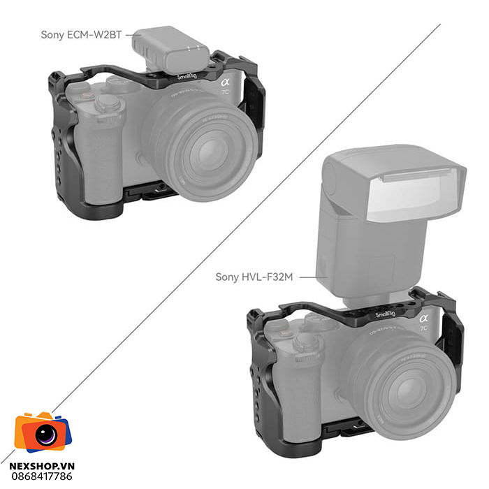 Khung bảo vệ máy ảnh SMALLRIG 4422 cho Sony a7C II & 7CR | Chính - mặt sau và phụ kiện đi kèm