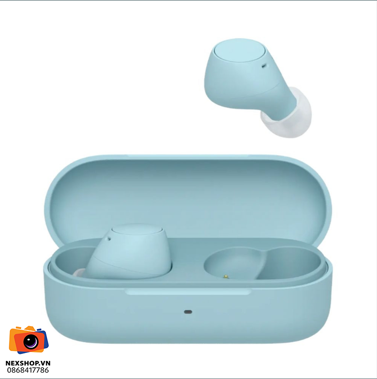 Tai nghe True Wireless chống ồn SONY WF-C510 màu Xanh dương | Chí - mặt sau và phụ kiện đi kèm