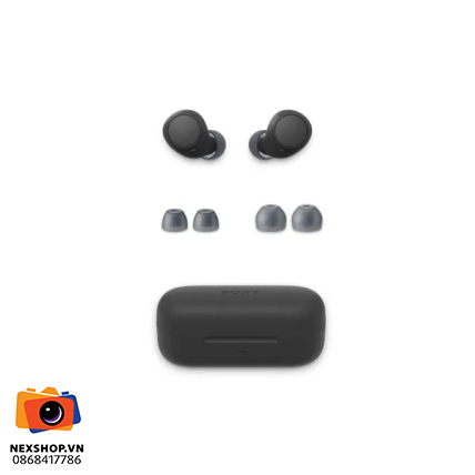 Tai nghe True Wireless chống ồn SONY WF-C510 màu Đen | Chính hãng - mặt sau và phụ kiện đi kèm