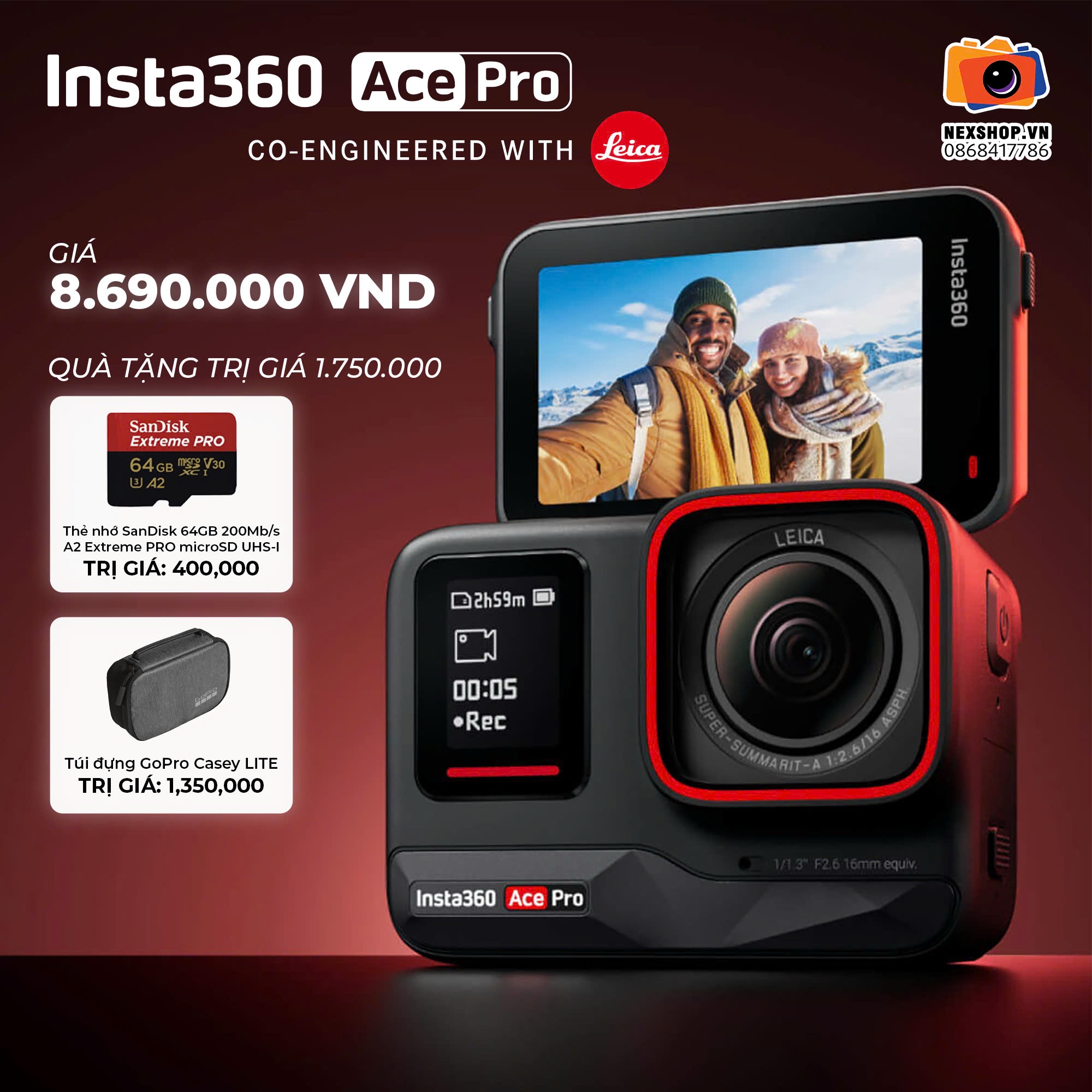 Insta360 Ace Pro Hàng chính hãng Combo