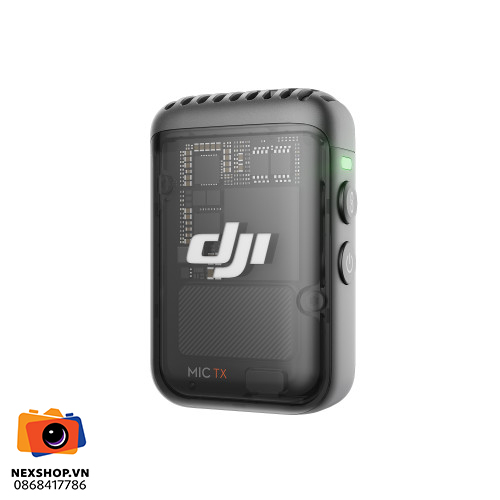 Micro DJI Mic 2 TX Đen | Chính hãng, Chất lượng cao - mặt sau và phụ kiện đi kèm