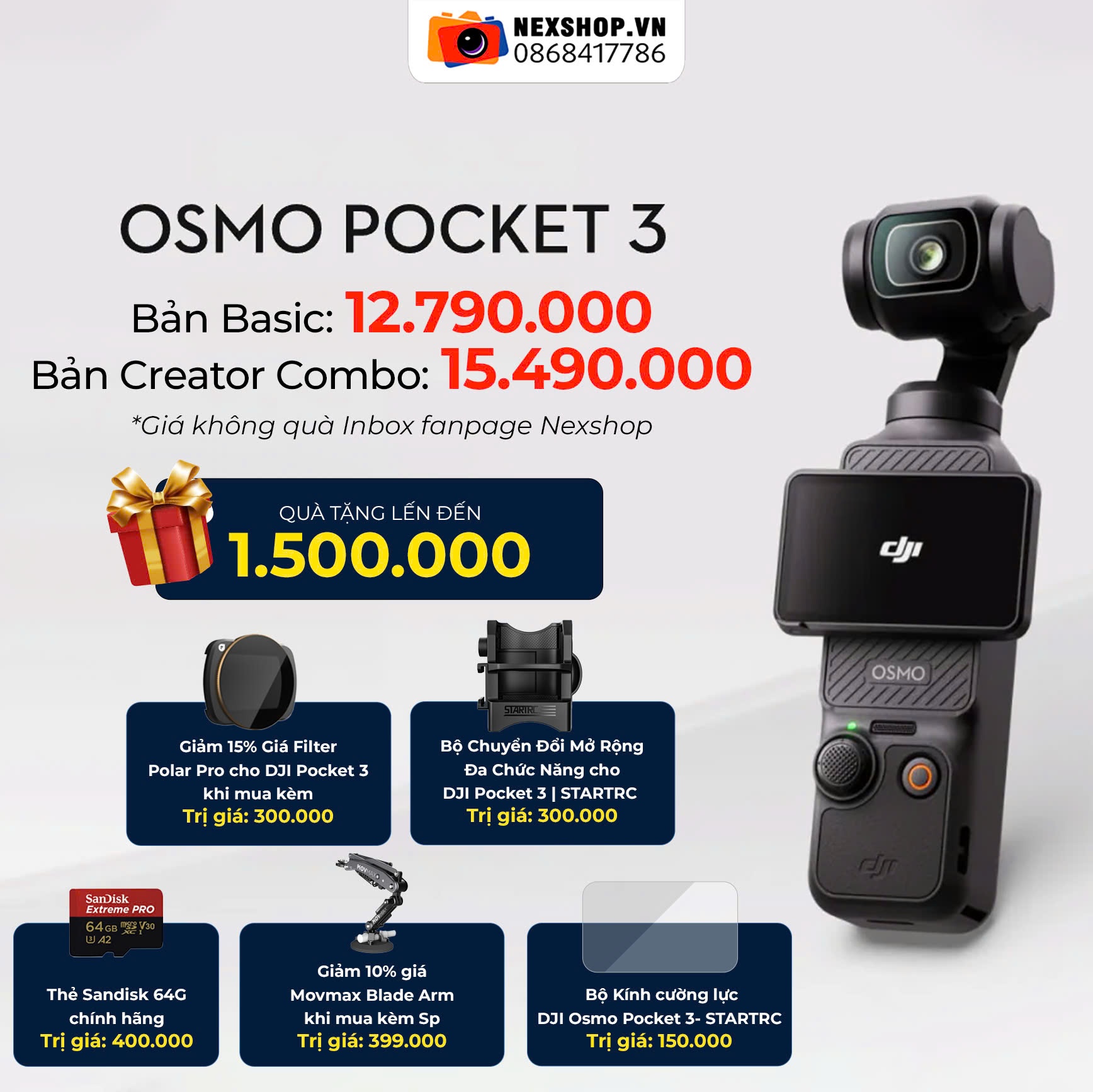 DJI Osmo Pocket 3 Creator Combo | Bảo hành 12 tháng | Chính hãng - khả năng kết nối thiết bị