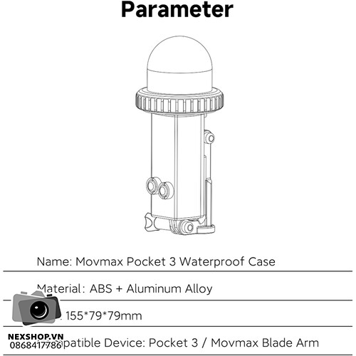 MOVMAX Waterproof Case for DJI Osmo Pocket 3