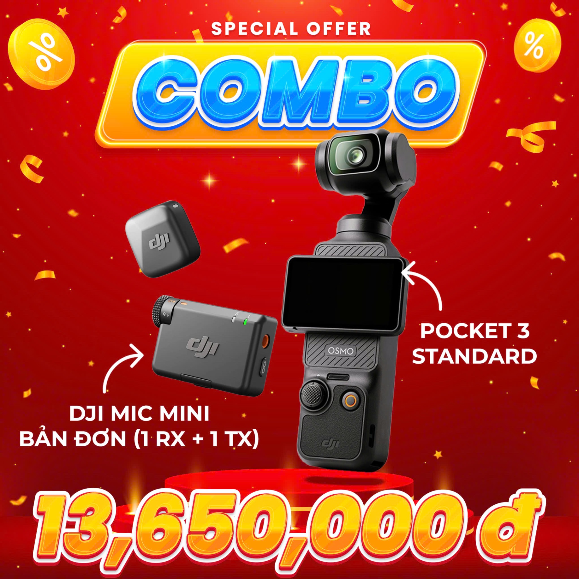 DJI Osmo Pocket 3 Chính hãng - Ổn định 3 trục | Chính hãng