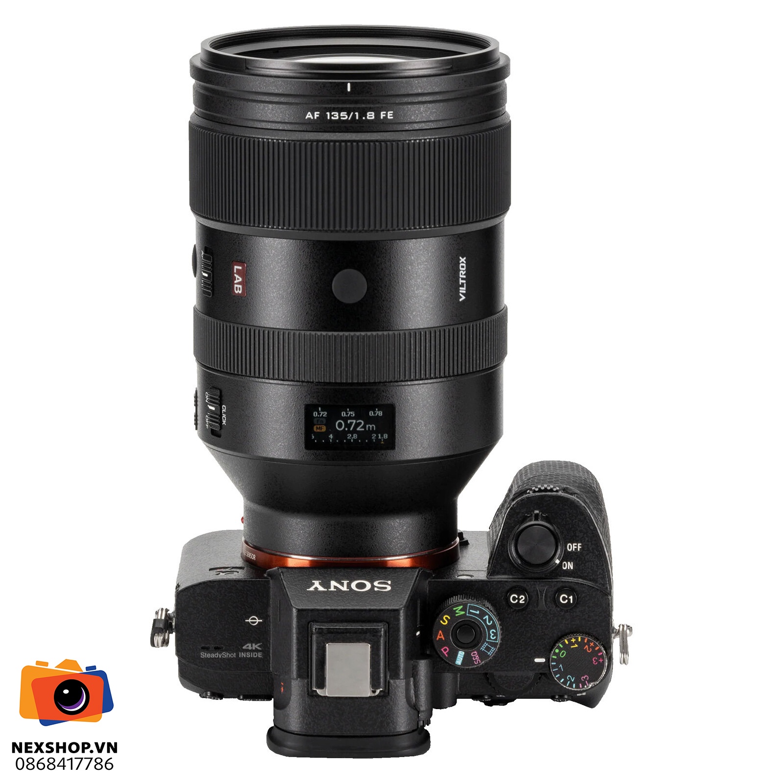 Ống kính Viltrox AF 135mm f/1.8 LAB for Sony | Chính hãng - mặt sau và phụ kiện đi kèm
