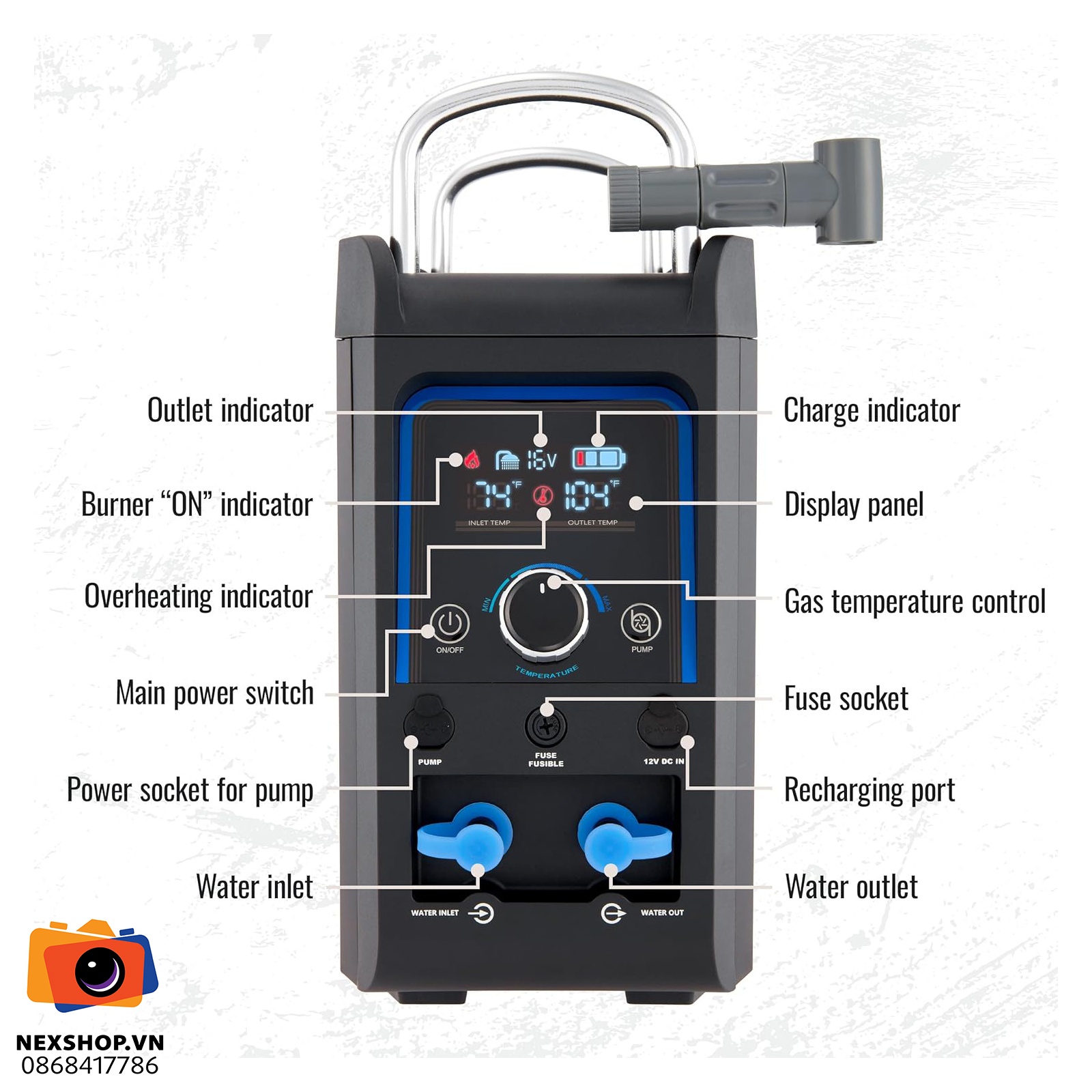 Máy ​​nước nóng propane và máy bơm vòi hoa sen Hike Crew
