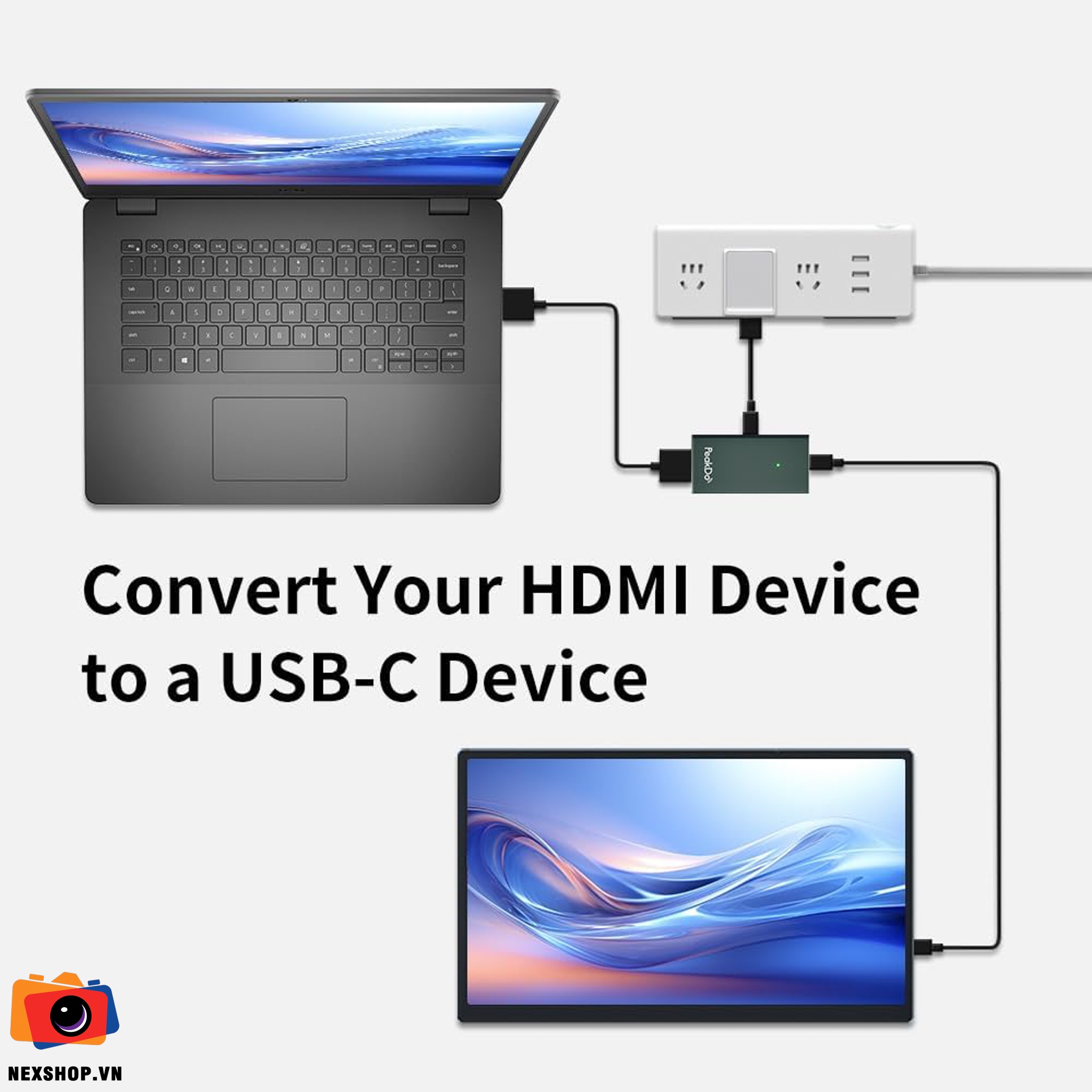 Phụ kiện kết nôi Xreal với Playstation PeakDo HDMI to USB C Adapter | Hàng nhập khẩu