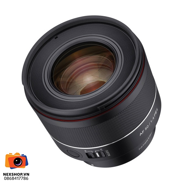 Samyang AF 50mm f/1.4 II for Sony E | Chính hãng - mặt sau và phụ kiện đi kèm