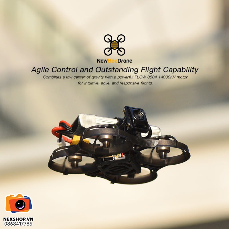 NewBeeDrone AcroBee75 HD O4 Pusher BNF | Chính hãng - cấu hình hộp sạc