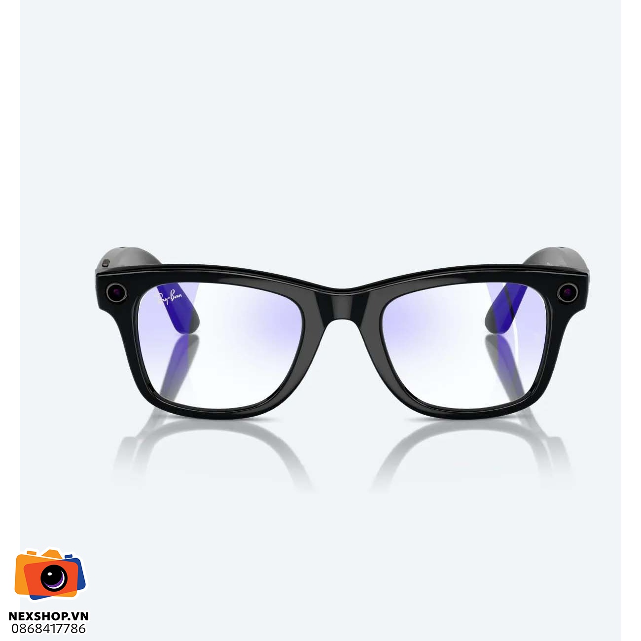 Kính thông minh Ray Ban Meta Glassses – Wayfarer thế hệ 2 | Shiny Black/Clear with blue-violet light filter