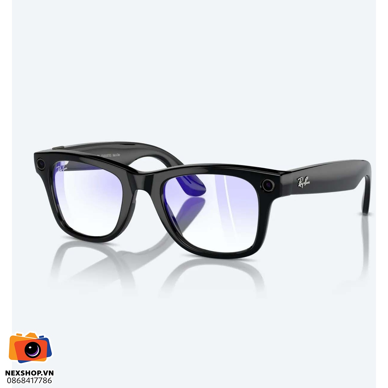Kính thông minh Ray Ban Meta Glassses – Wayfarer thế hệ 2 | Shiny Black/Clear with blue-violet light filter