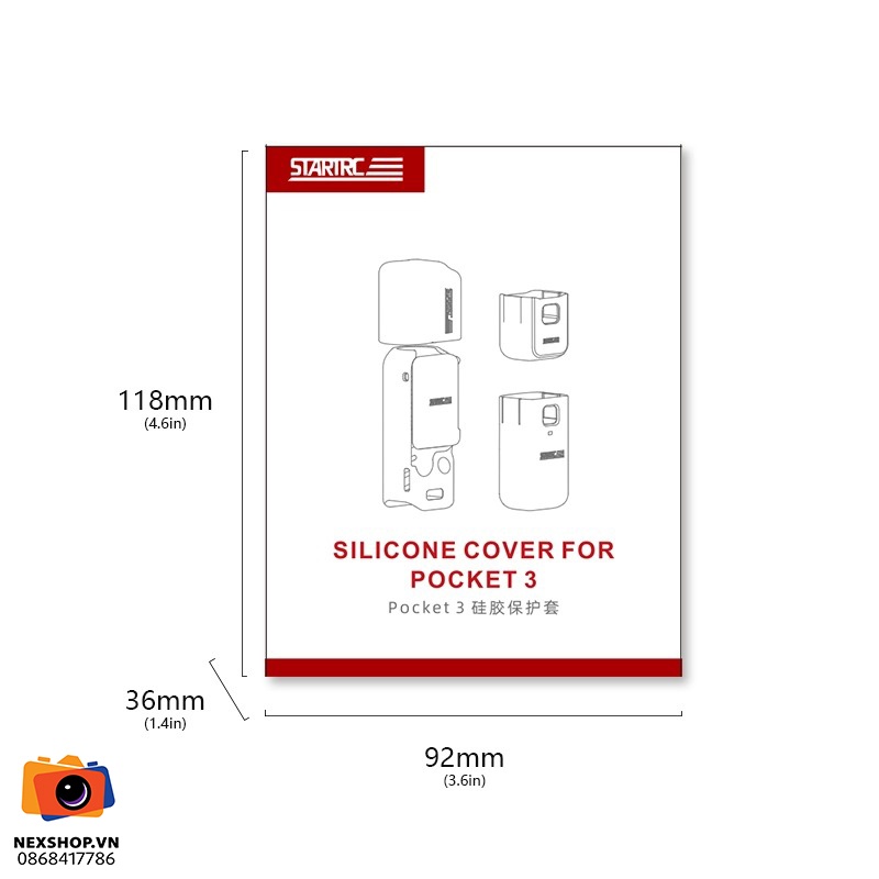 STARTRC Case 6-in-1 Silicone cho DJI Pocket 3/Pocket 4 | Chính hã - cấu hình hộp sạc